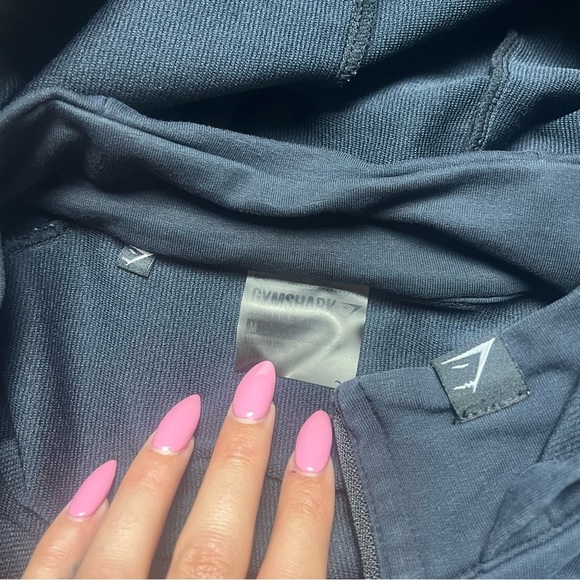 Gymshark Block Cropped Quarter Zip Hoodie Activewear Pocket Front Logo Size M - Picture 4 of 4